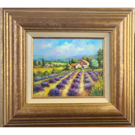 CHAMP DE LAVANDES - GHESQUIERE Christophe (1968-) - Huile sur toile