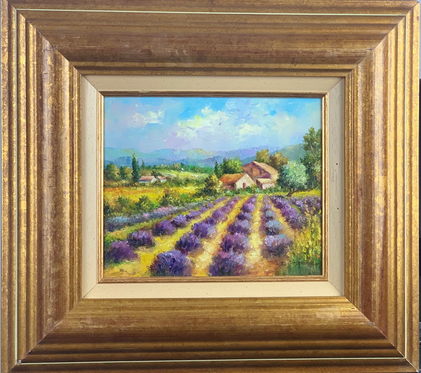CHAMP DE LAVANDES - GHESQUIERE Christophe (1968-) - Huile sur toile