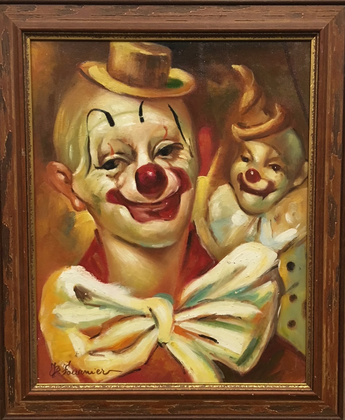 LES CLOWNS - FOURNIER Jean-Baptiste (1959-) - Huile sur toile