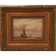 VOILIER ECHOUE - VADER Hendrik (XXème siècle) - Huile sur toile