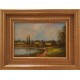 BARQUE SUR L'ETANG - LEFRANC Louis (1912-) - Huile sur toile