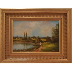 BARQUE SUR L'ETANG
