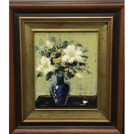 LE VASE BLEU - MALLET Edouard (XXème siècle) - Huile sur toile