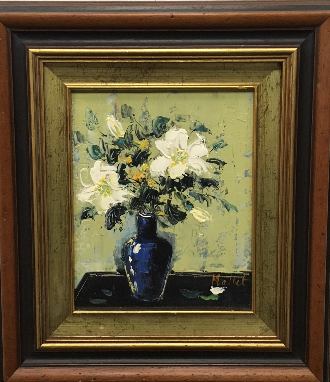 LE VASE BLEU - MALLET Edouard (XXème siècle) - Huile sur toile