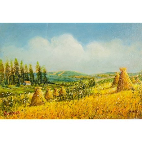 LES MEULES - ECOLE MODERNE (XXème siècle) - Huile sur toile