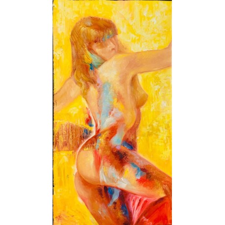 NU COLORE - FABER Étienne (XX ème siècle) - Huile sur toile