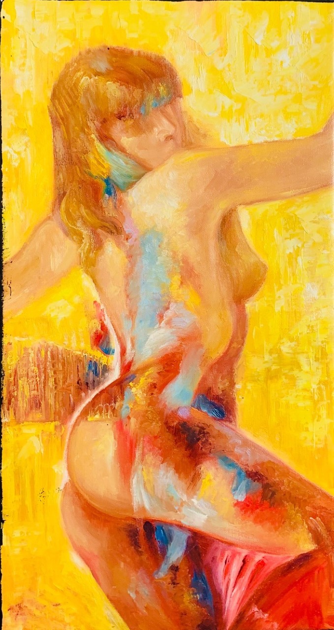 NU COLORE - FABER Étienne (XX ème siècle) - Huile sur toile