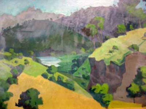 MONTAGNES VERDOYANTES - PERADON Pierre-Edmond (1893 - 1981) - Huile sur panneau