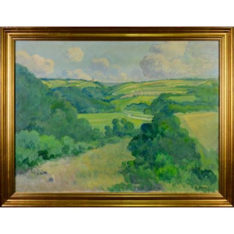 CHEMIN DE TRAVERSE EN VALLEE DE LA VIRE - PERADON Pierre-Edmond (1893 - 1981) - Huile sur panneau
