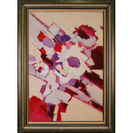 COMPOSITION FLEURIE - DEMAGNY Marcel (1949 - ) - Huile sur toile
