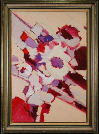 COMPOSITION FLEURIE - DEMAGNY Marcel (1949 - ) - Huile sur toile