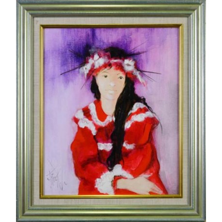 LA ROBE ROUGE - FRANCK L. (1944 - ) - Huile sur toile