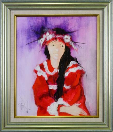 LA ROBE ROUGE - FRANCK L. (1944 - ) - Huile sur toile