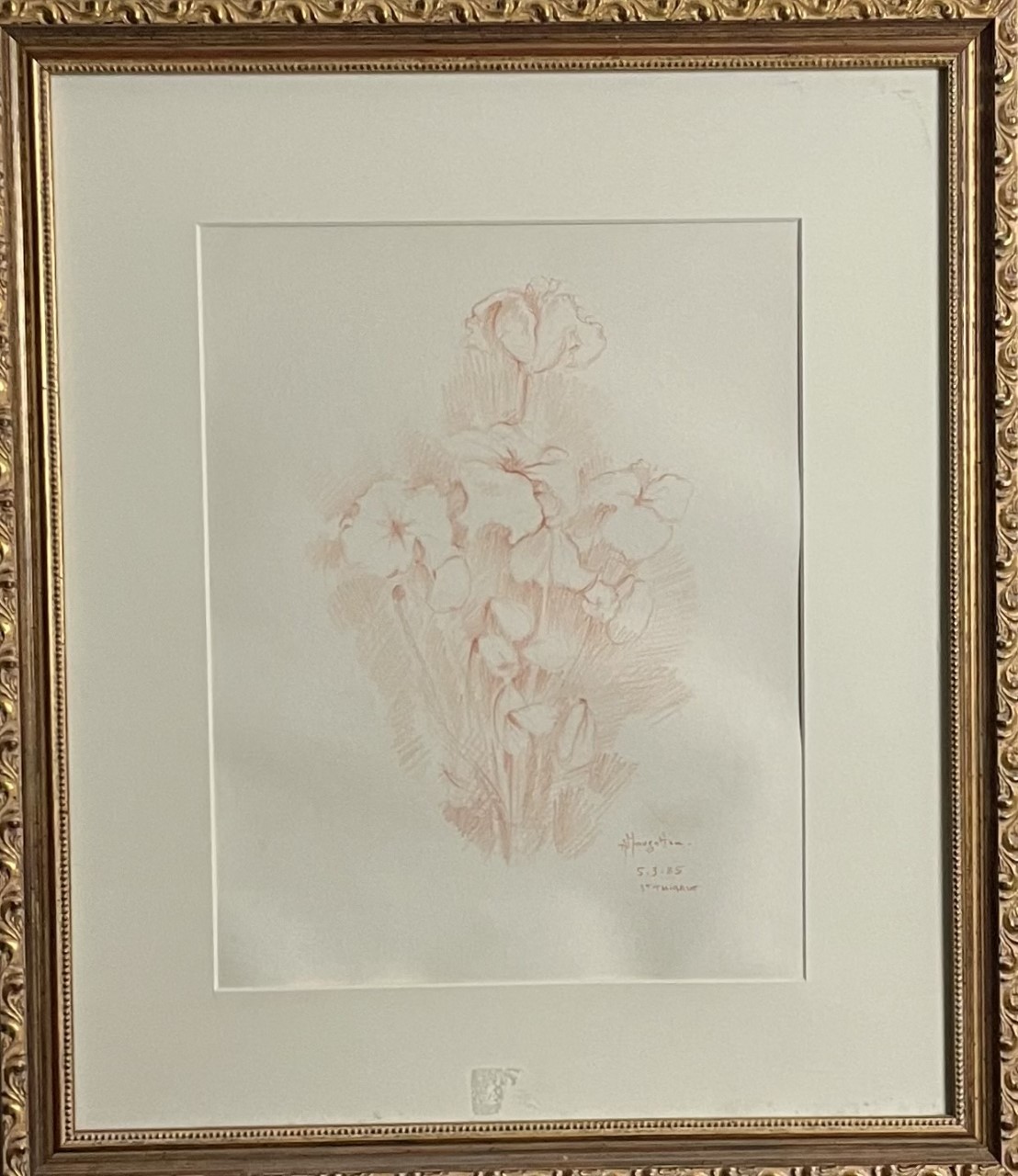 ETUDE DE FLEURS POUR LA SAINT THIBAUT (datée du 05 mars 1985) - MARGOTTON Alain (1948- ) - Dessin