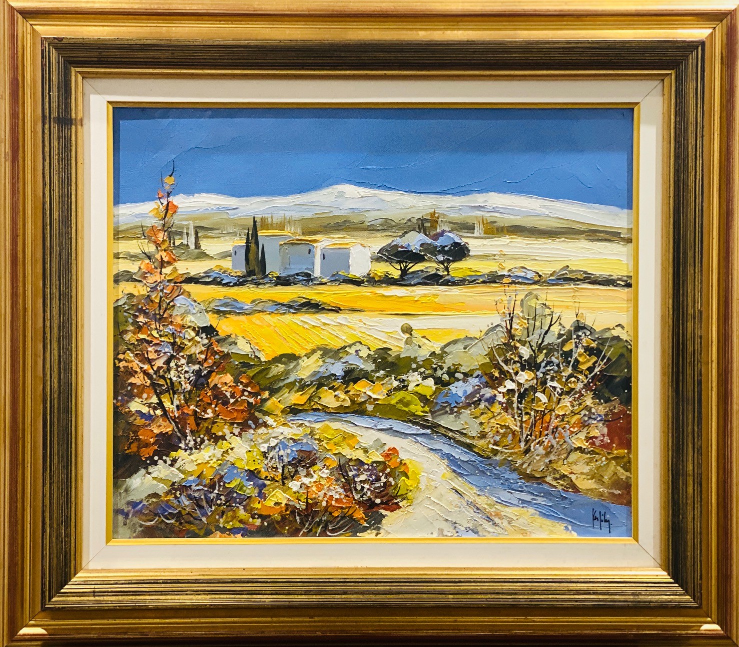 CHEMIN VERS LE VILLAGE - KERFILY (1948 - ) - Huile sur toile