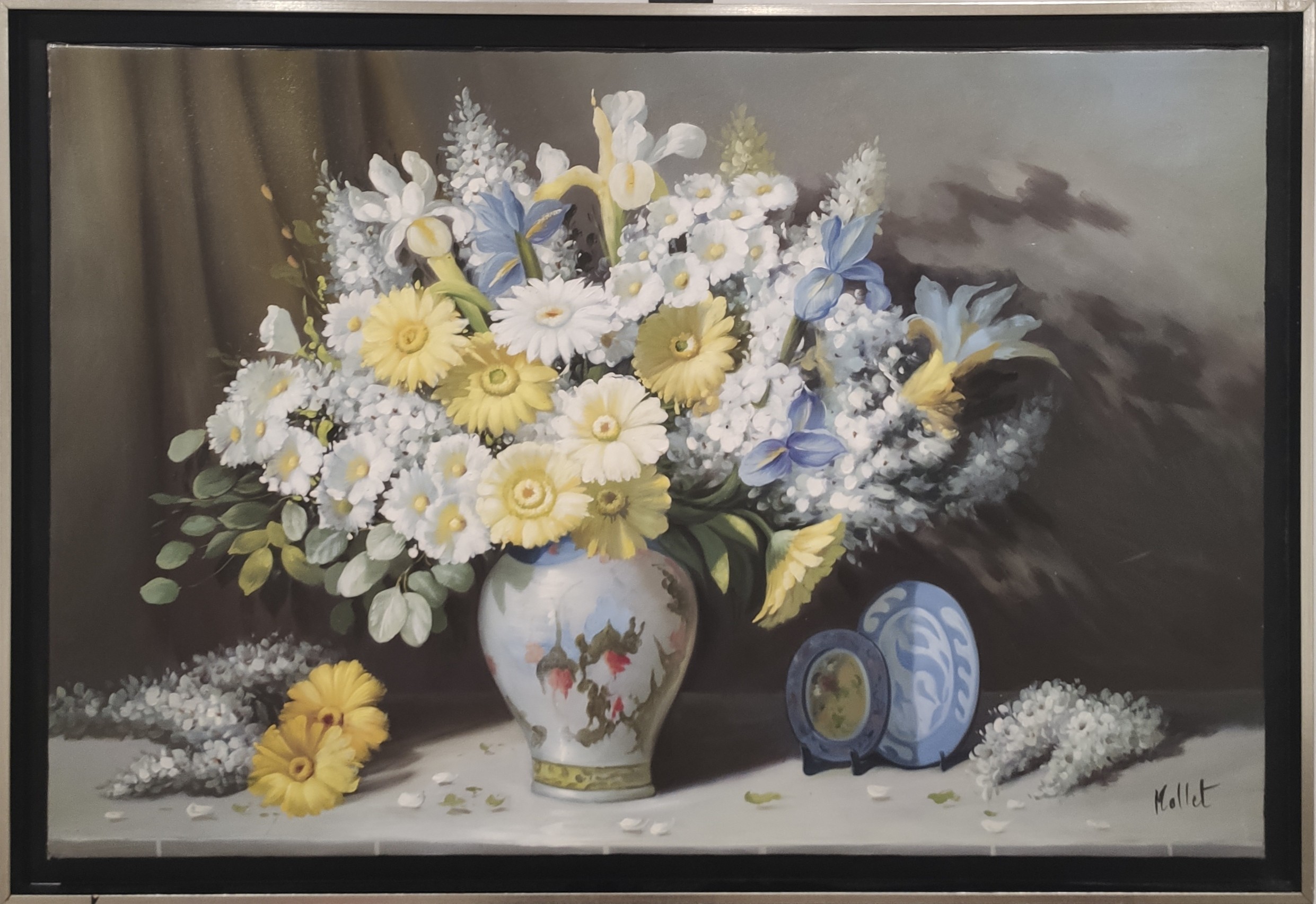 BOUQUET A LA PORCELAINE - MALLET Edouard (XXème siècle) - Huile sur toile