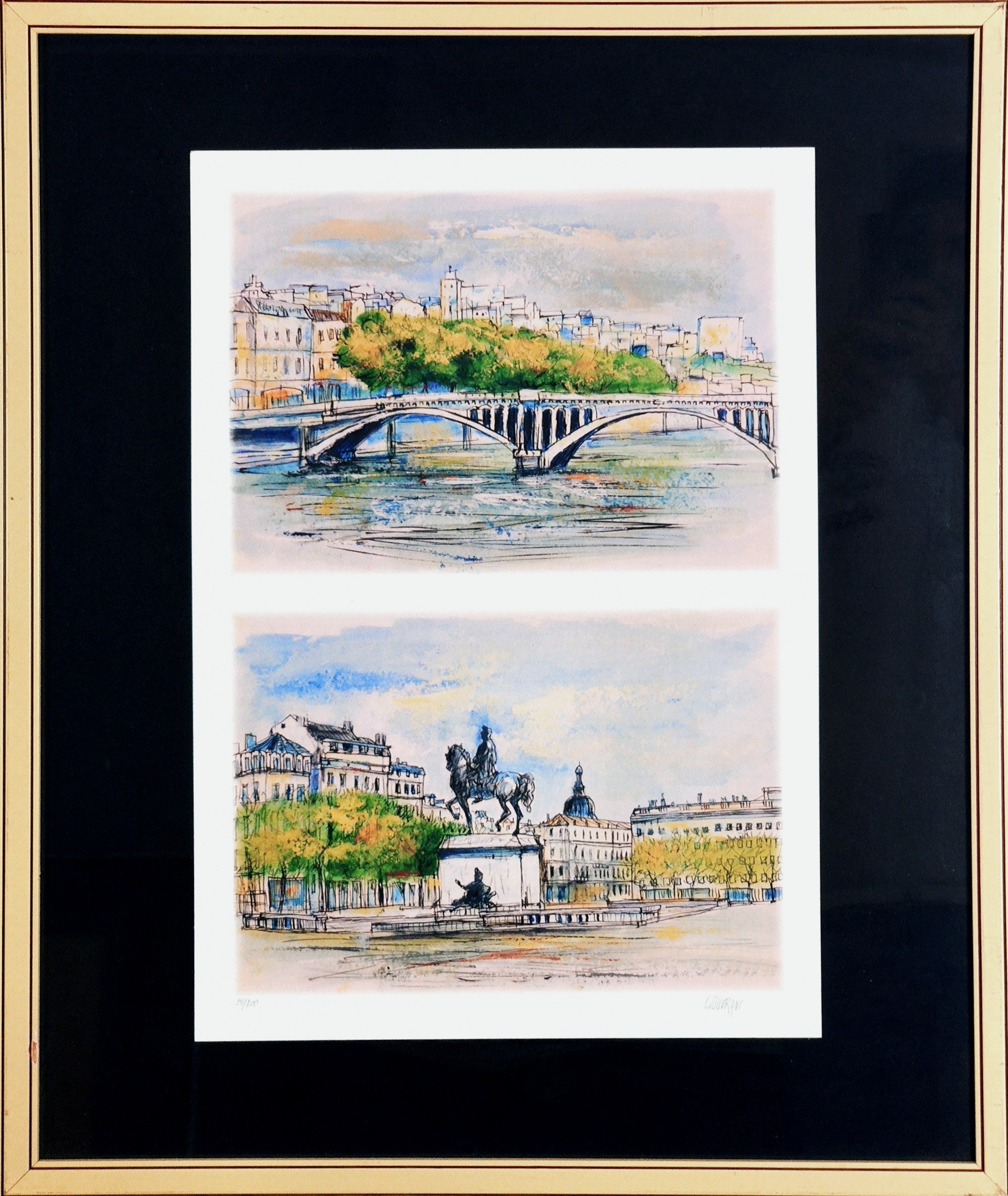 VUES DE LYON ET PARIS - GOUVRANT Gérard (1946 - ) - Lithographie