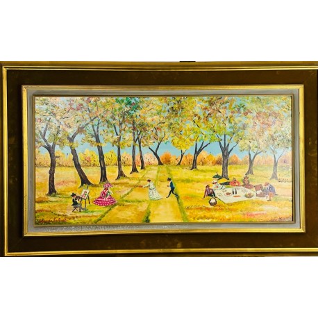 BEAU DIMANCHE - TABET Claude (1924 - 1979) - Huile sur panneau