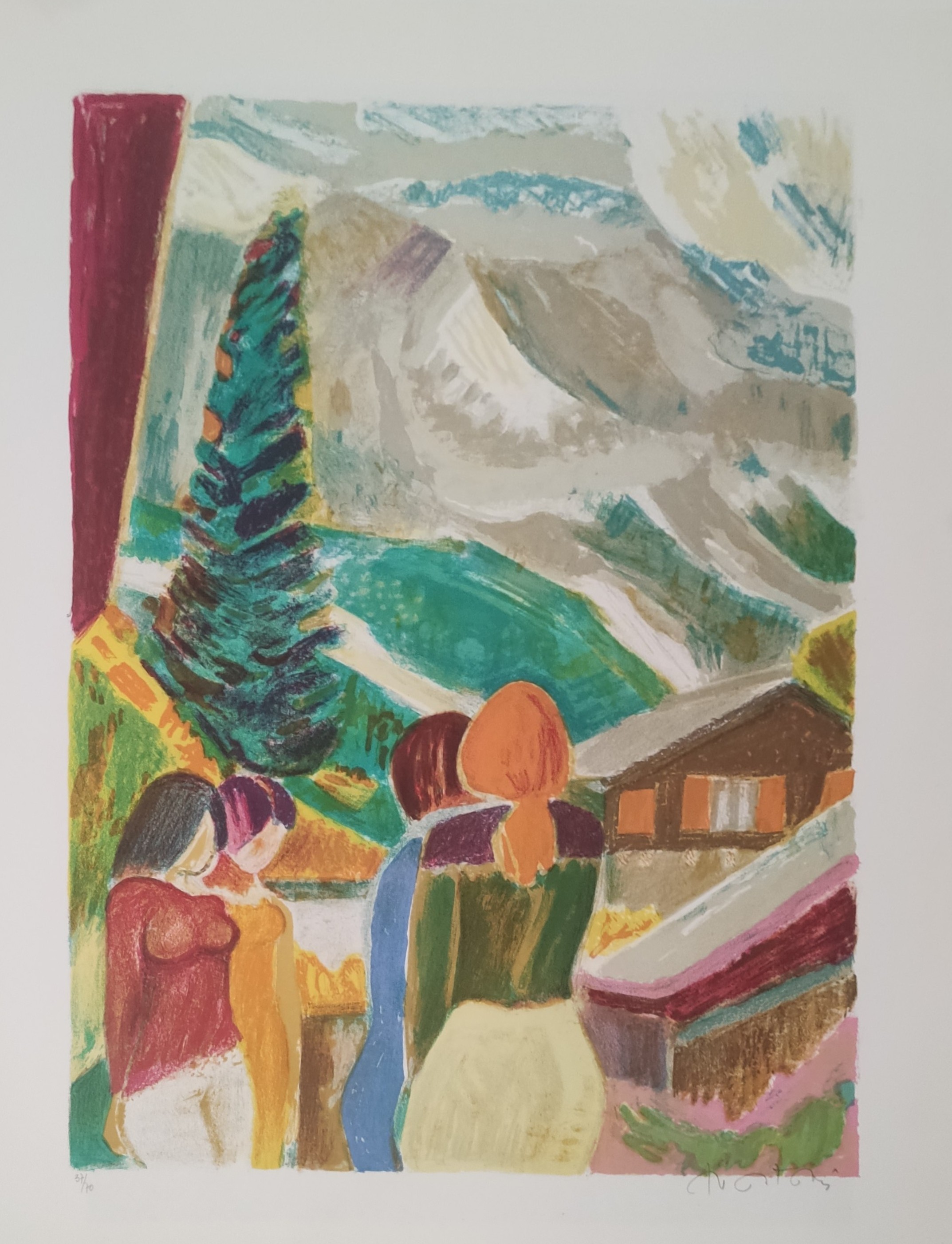 EN MONTAGNE - BARDONE Guy (1927 - ) - Lithographie