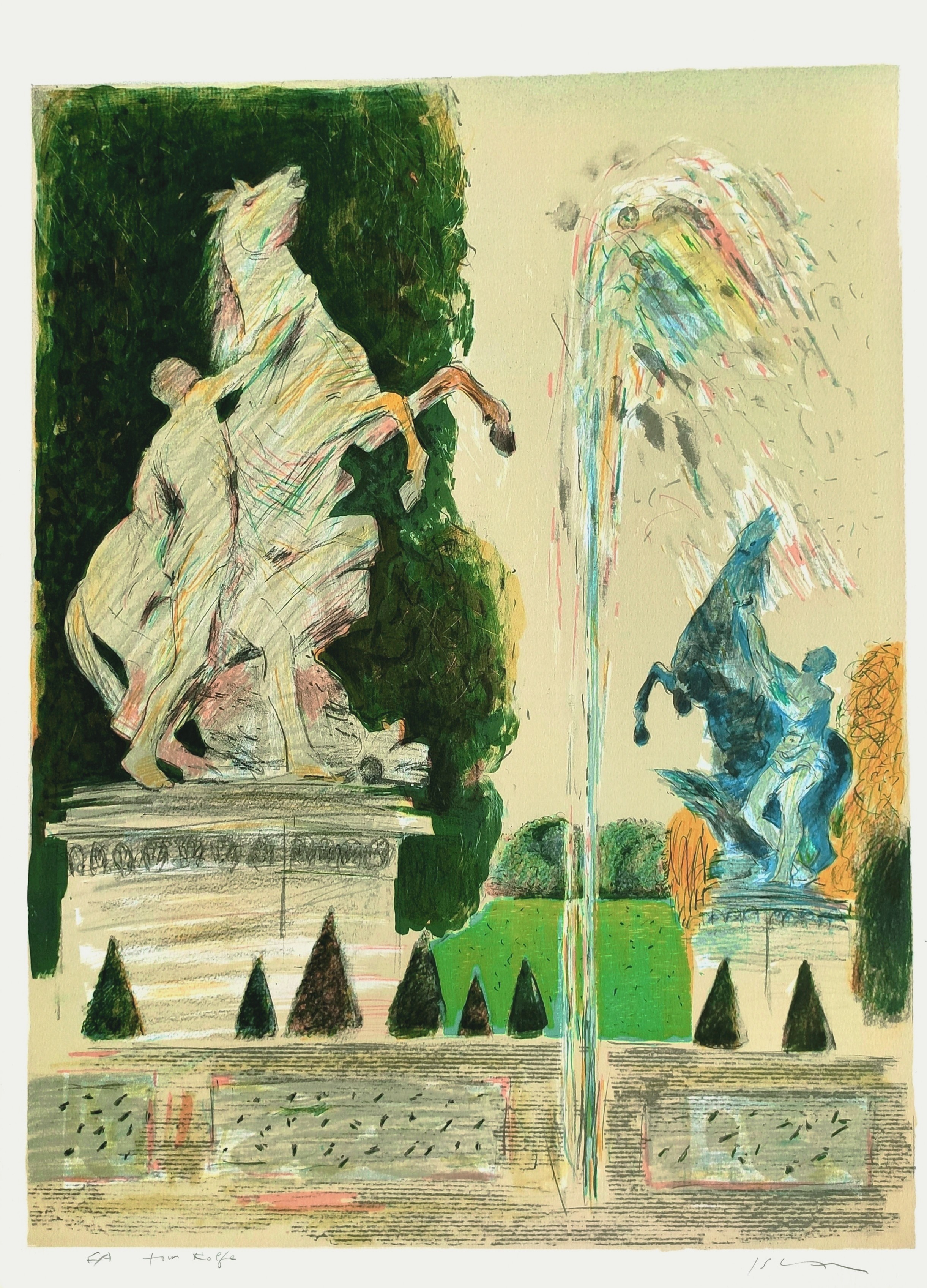 LA FONTAINE - RAFFLEWSKI Rolf (1943 - ) - Lithographie