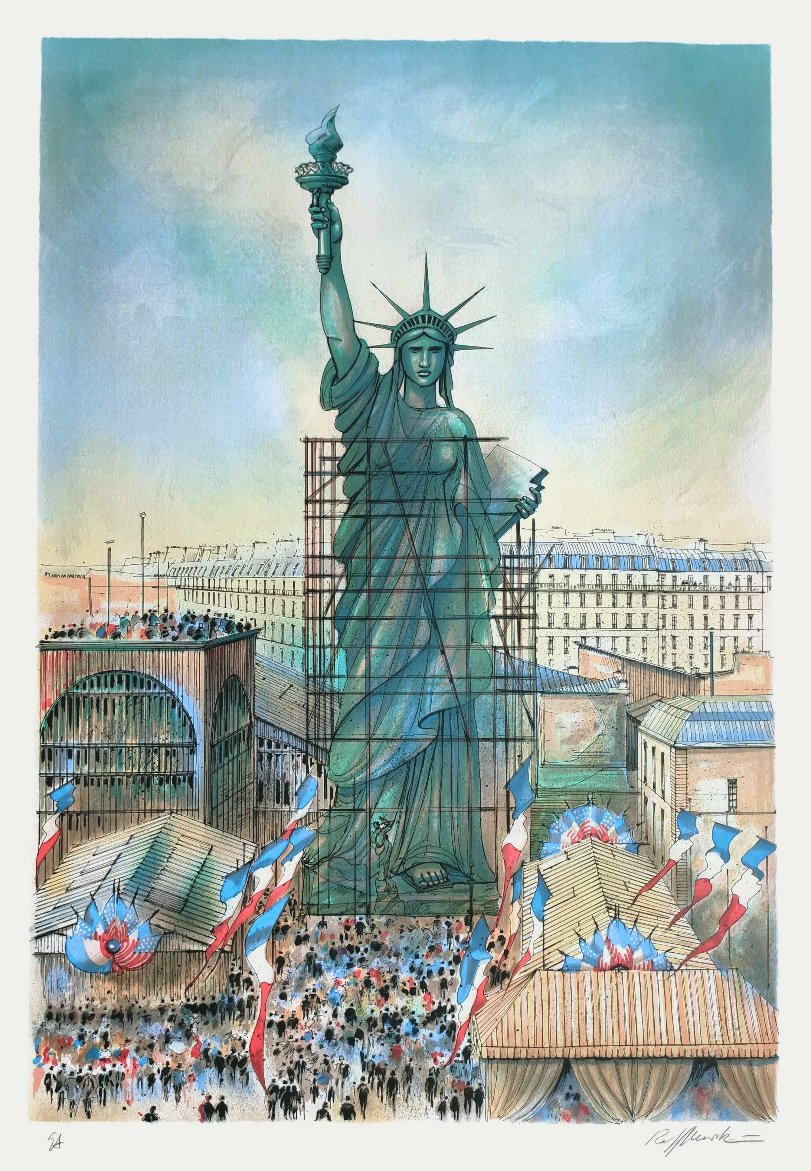 STATUE DE LA LIBERTE - RAFFLEWSKI Rolf (1943 - ) - Lithographie