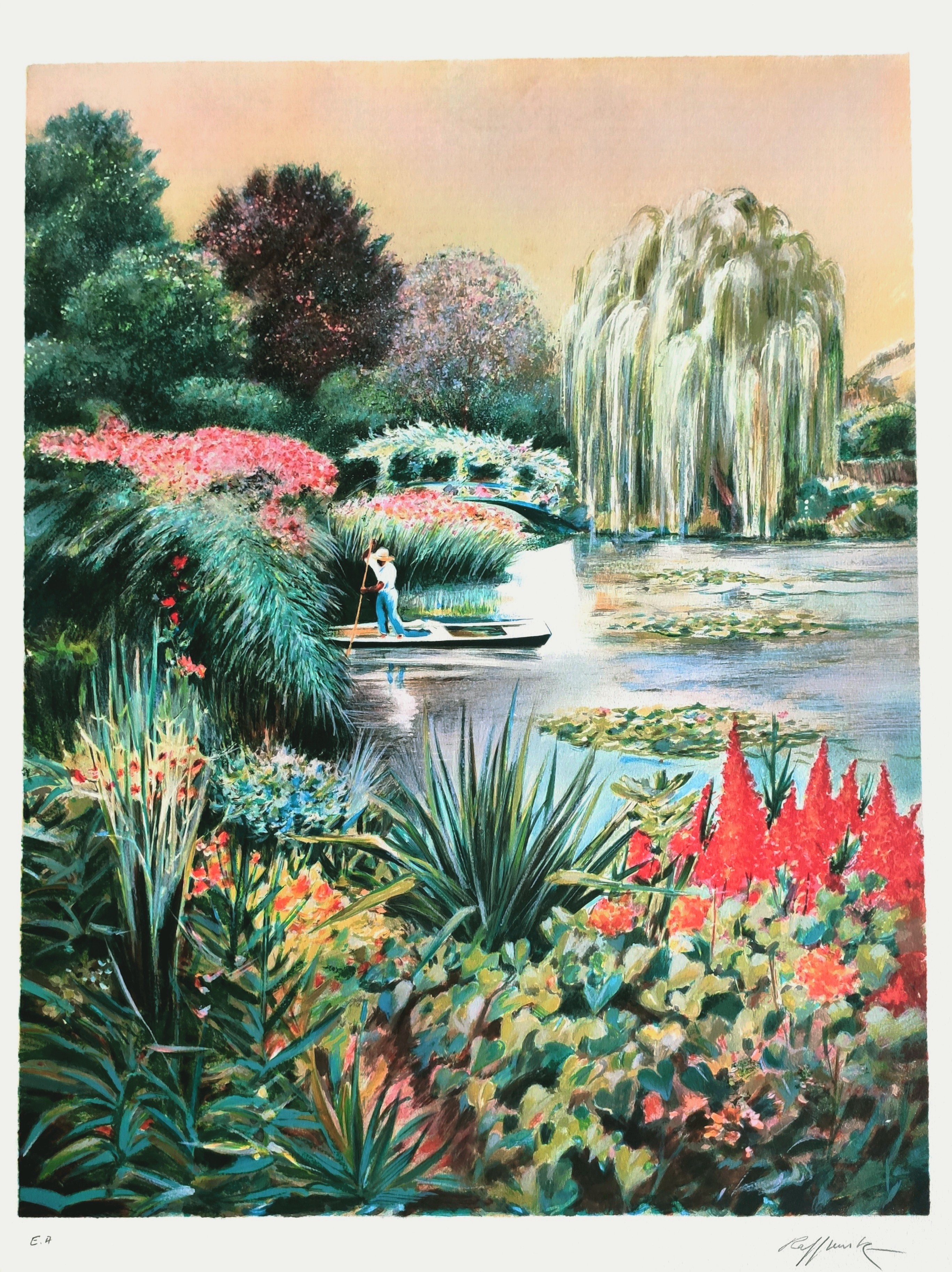 JARDIN DE GIVERNY - RAFFLEWSKI Rolf (1943 - ) - Lithographie