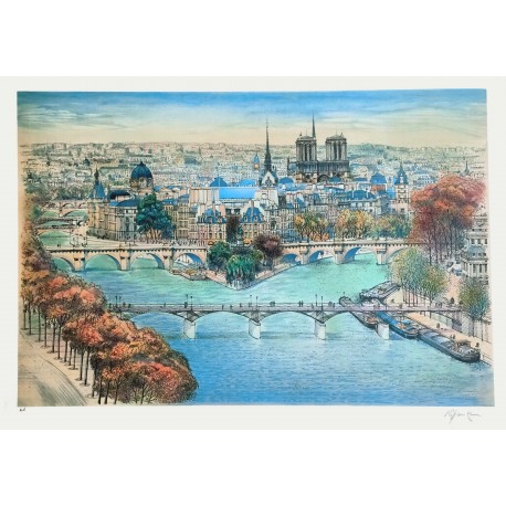 VUE DE PARIS - RAFFLEWSKI Rolf (1943 - ) - Lithographie