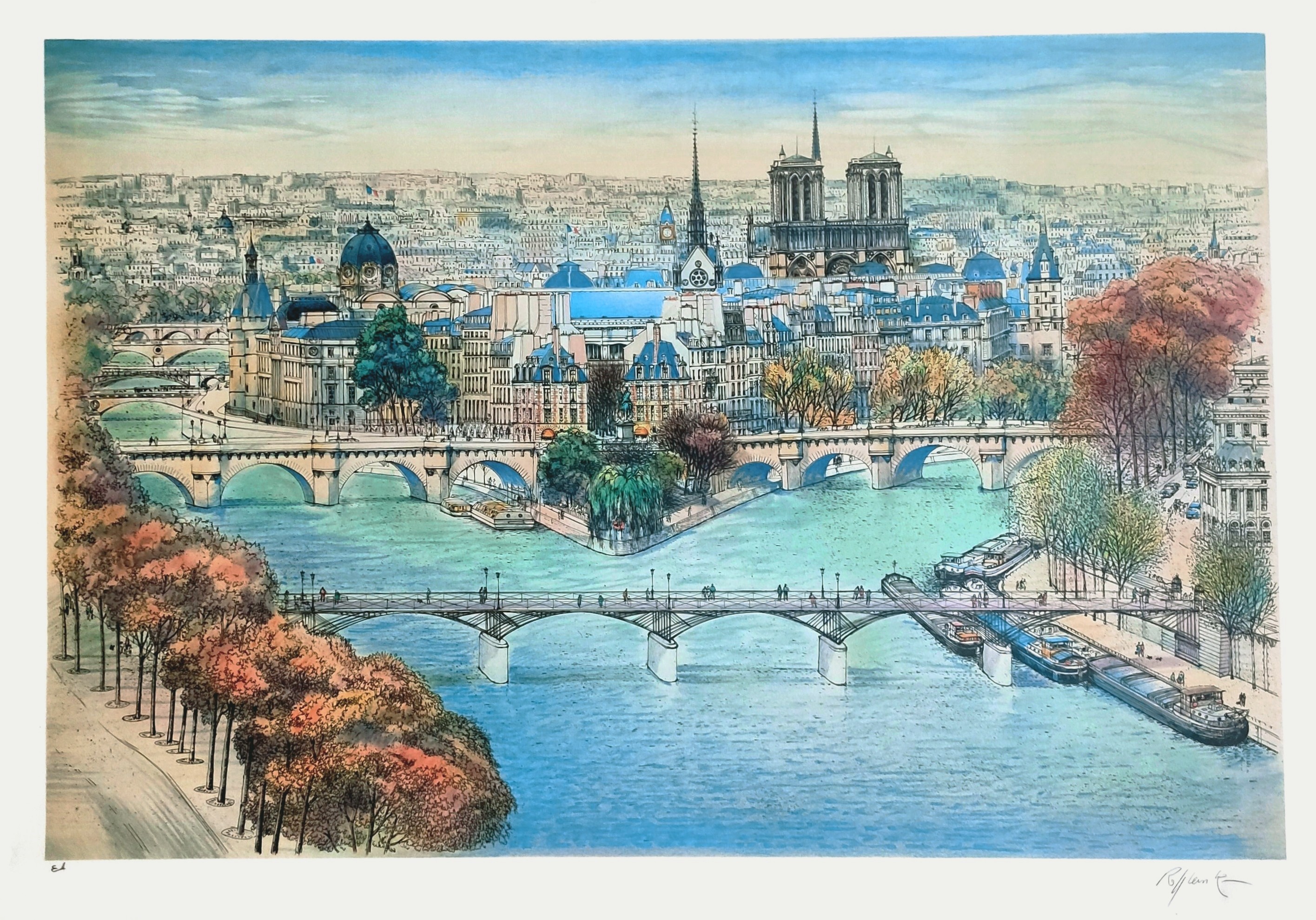 VUE DE PARIS - RAFFLEWSKI Rolf (1943 - ) - Lithographie