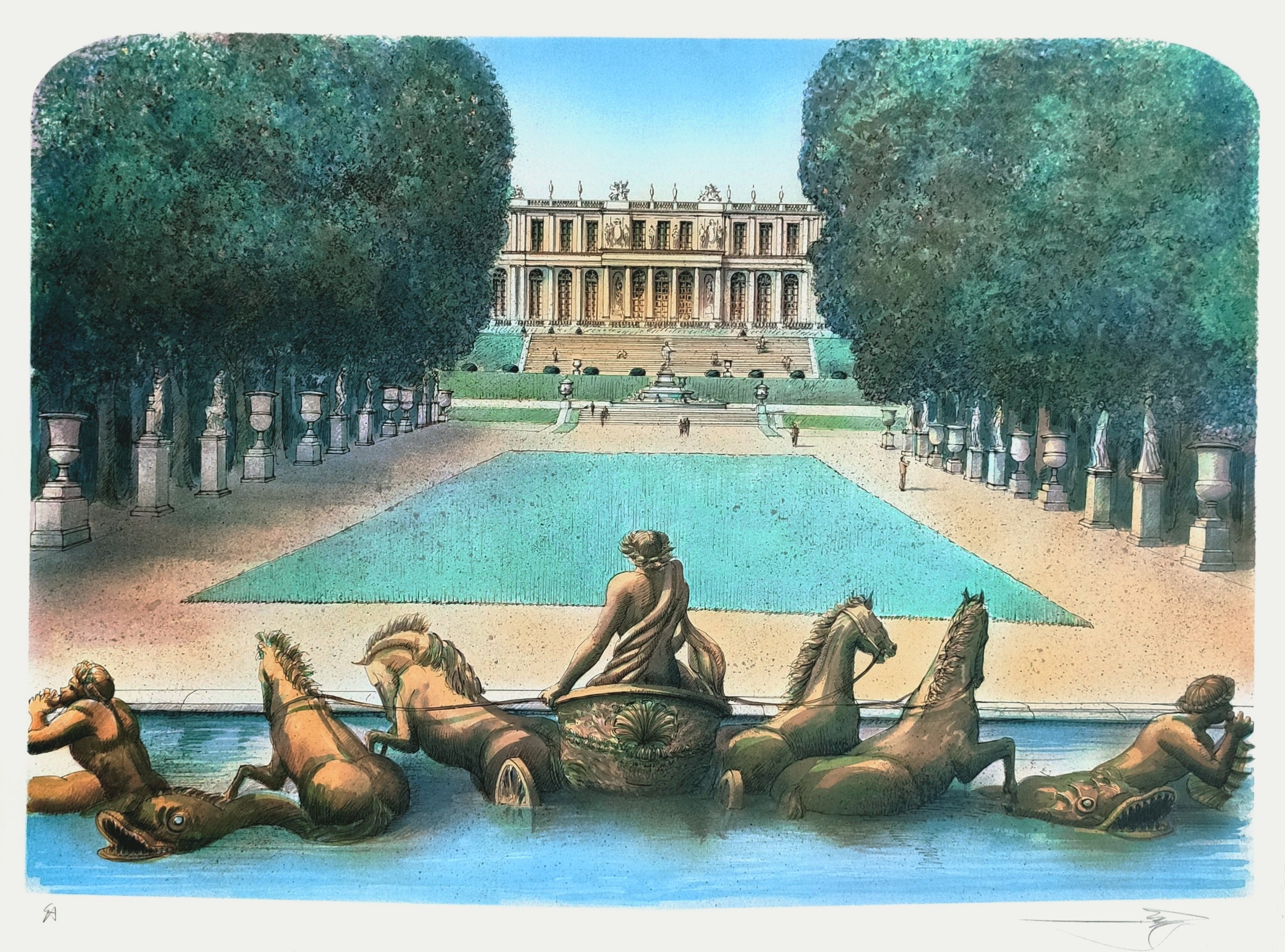 VERSAILLES - RAFFLEWSKI Rolf (1943 - ) - Lithographie