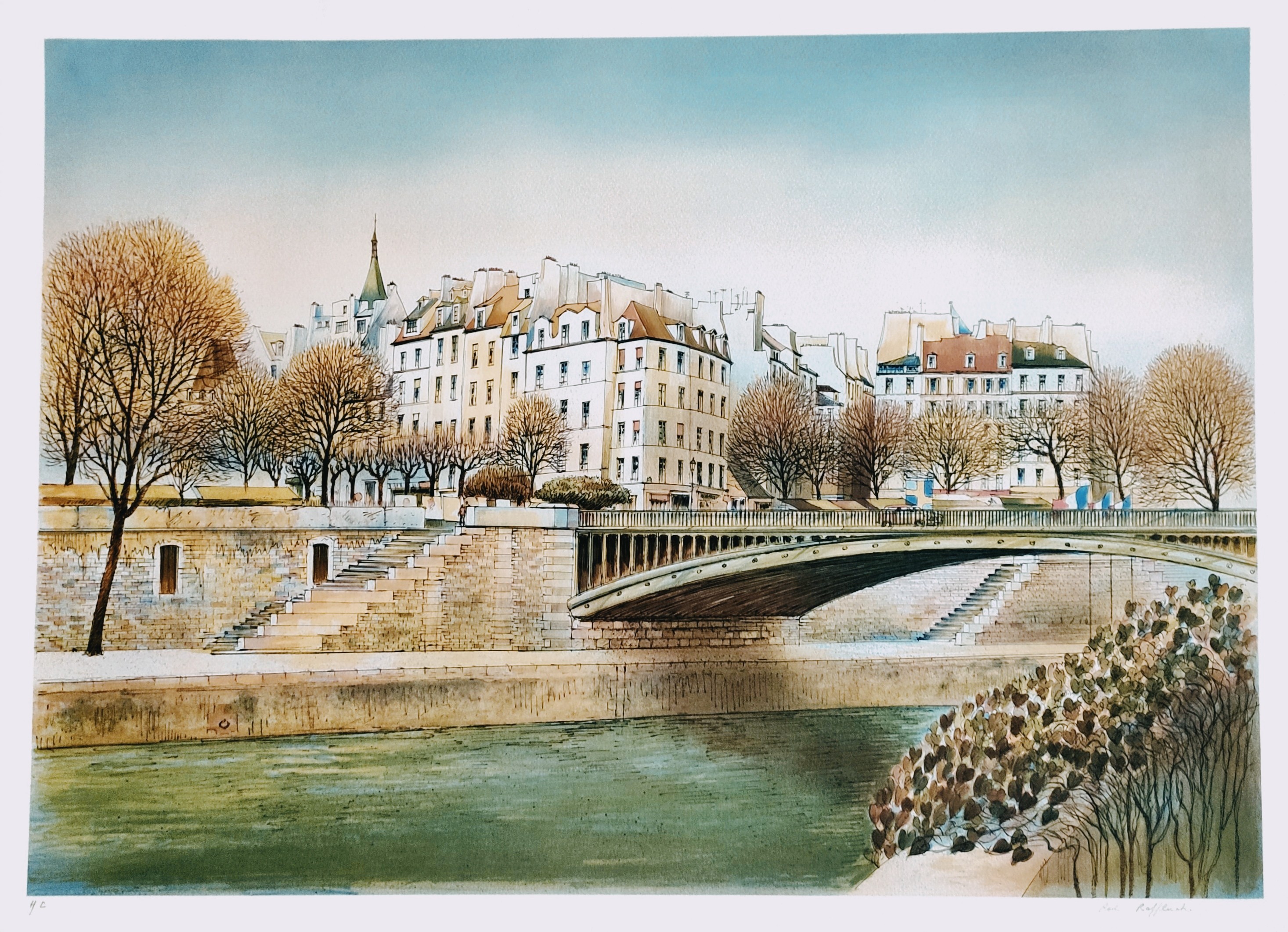 LES QUAIS - RAFFLEWSKI Rolf (1943 - ) - Lithographie