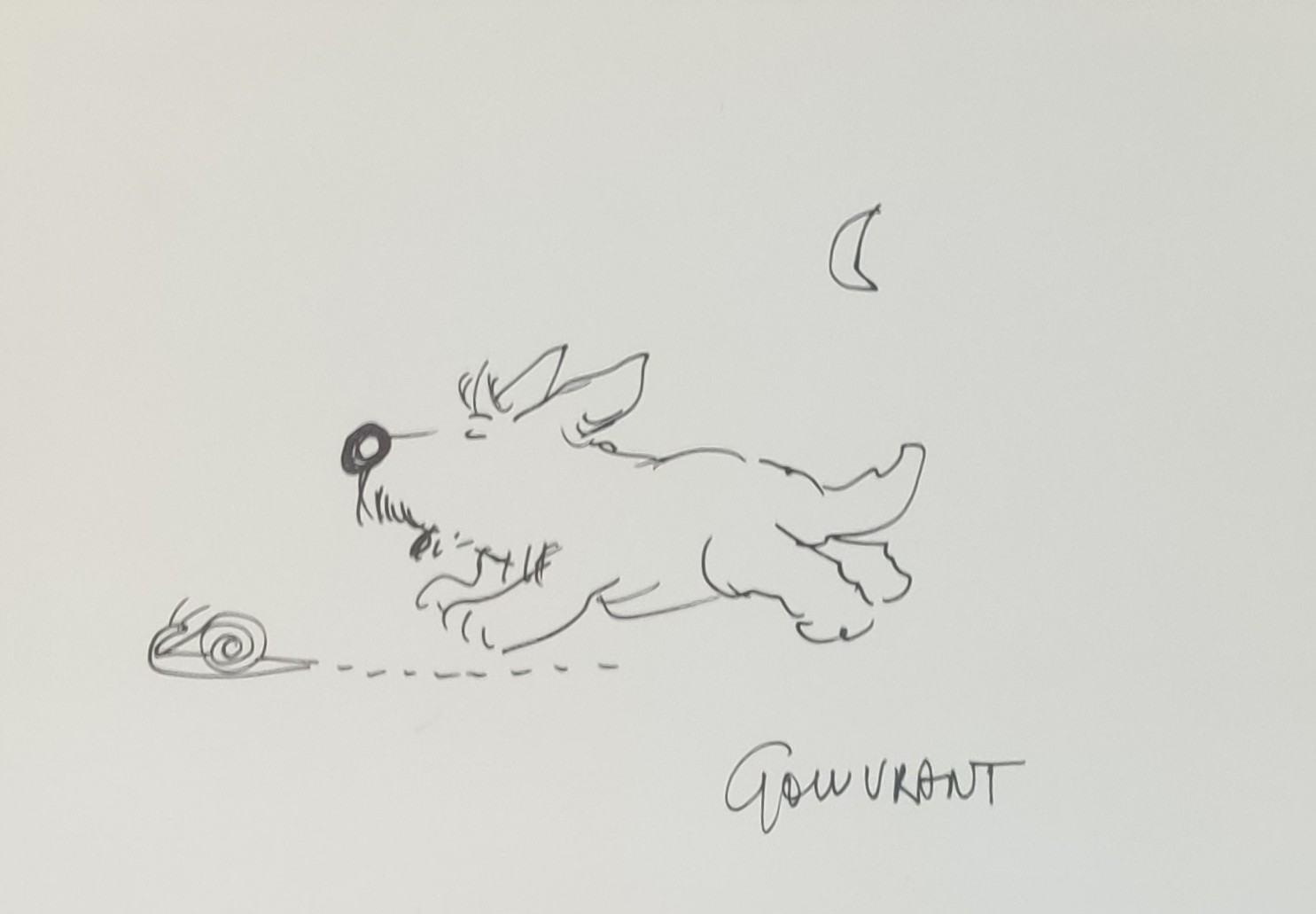 LA CHASSE À L’ESCARGOT - GOUVRANT Gérard (1946 - ) - Dessin