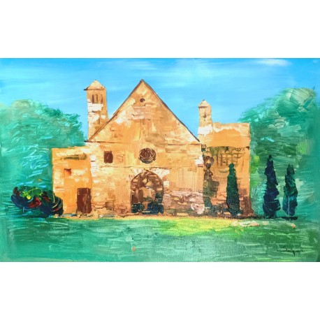 LE MANOIR - ECOLE MODERNE (XXème siècle) - Acrylique 