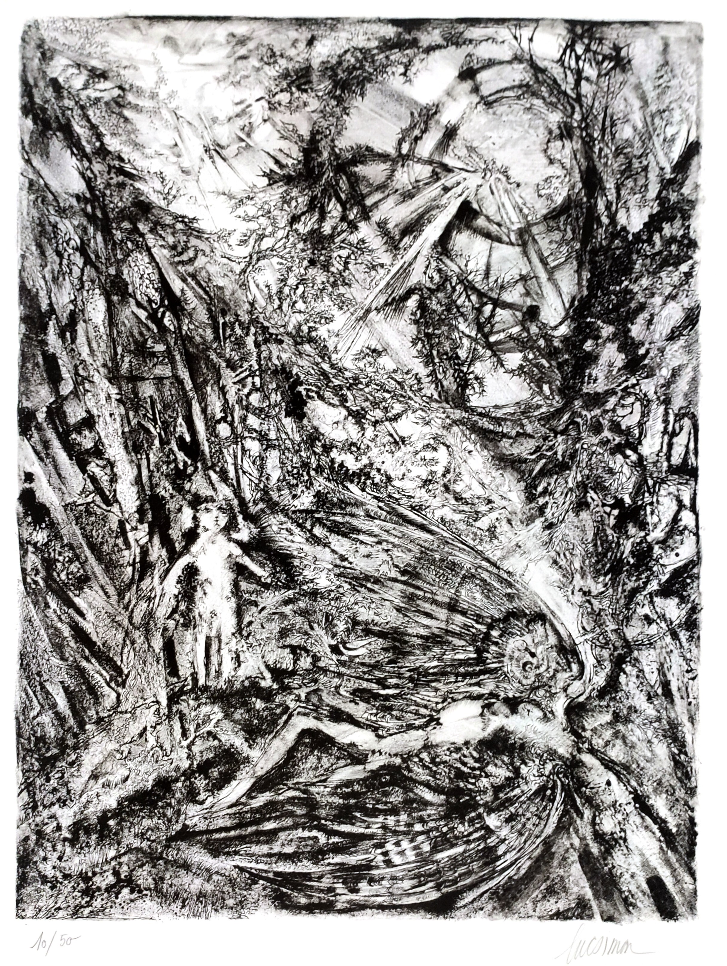 DANS LA FORET - SIMON Luc (1924 - 2011) - Lithographie