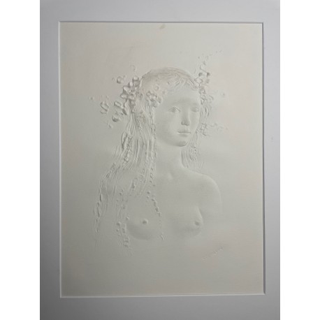 JEUNE FILLE AUX FLEURS - COQUILLAY Jacques (1935 ) - Gravure