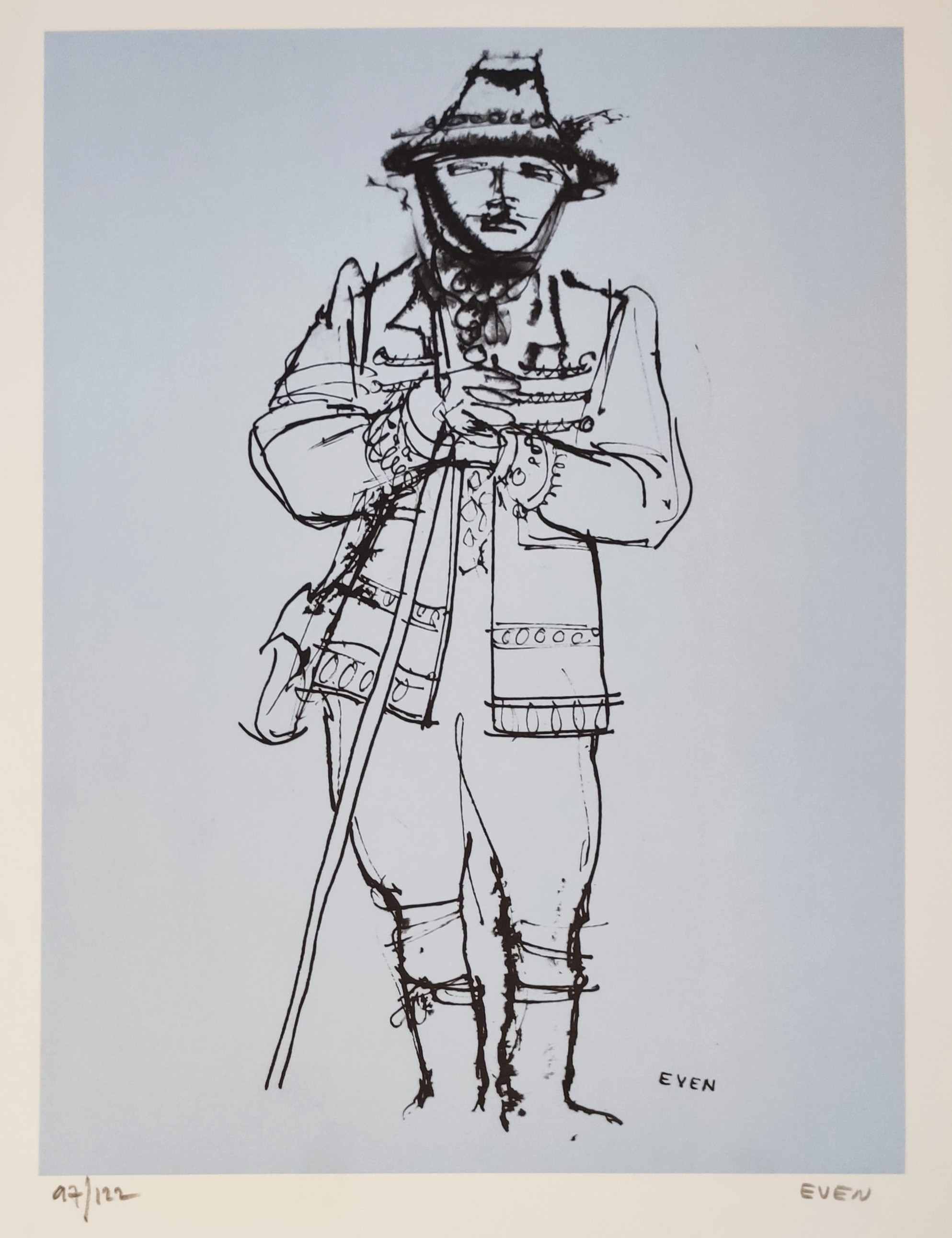 LE BERGER - EVEN Jean (1910 - 1986) - Lithographie