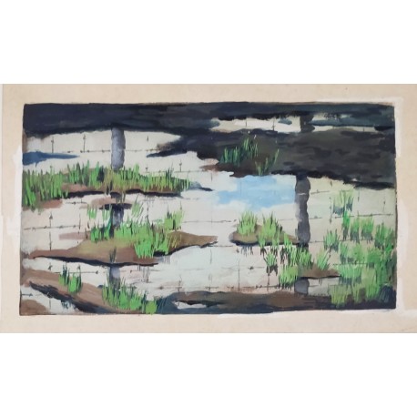 LE MARAIS - LELONG Pierre (1908 - 1984) - Gouache