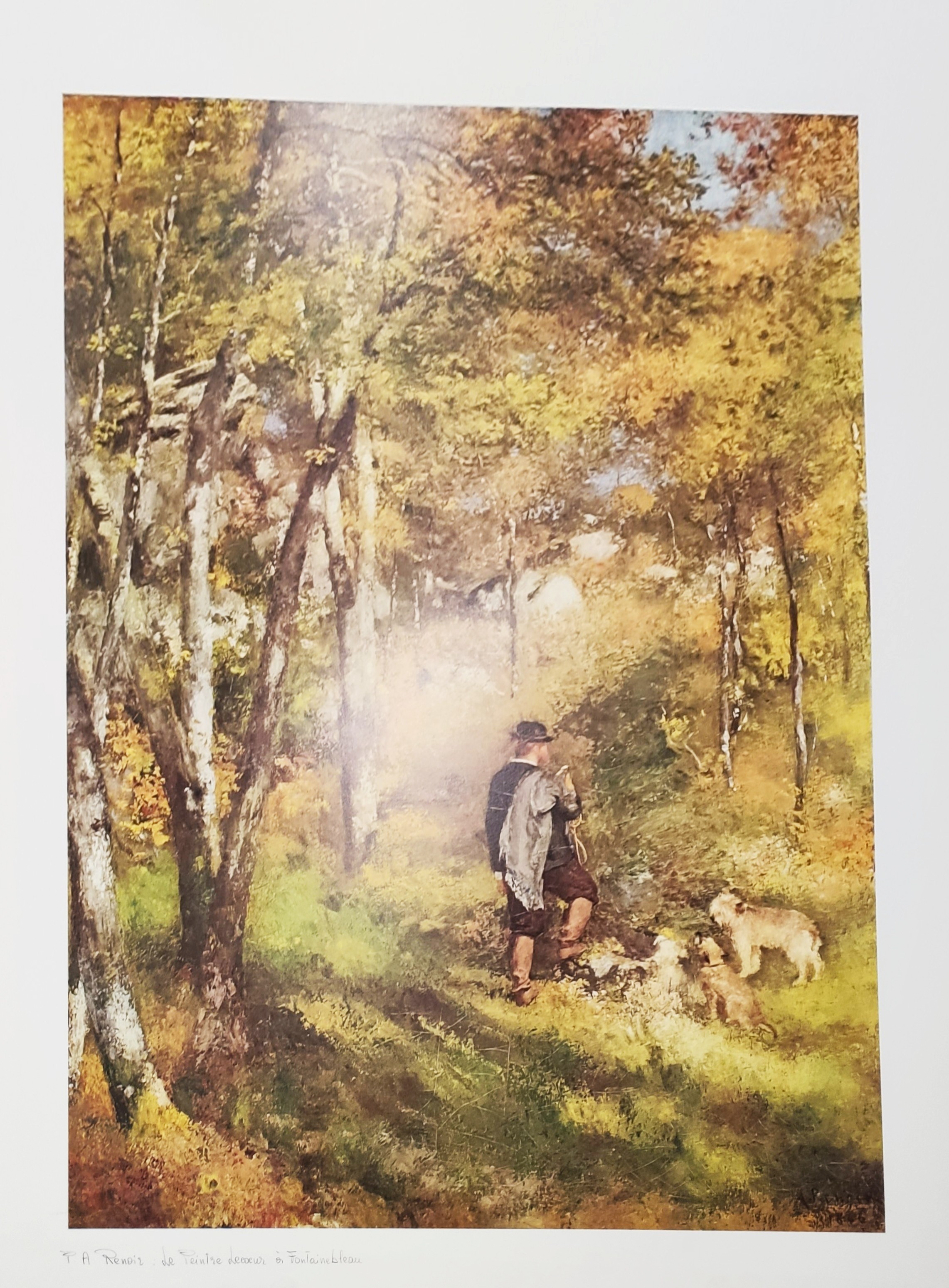 LE PEINTRE EN FORÊT DE FONTAINEBLEAU.. - RENOIR Pierre-Auguste (d'après) (1841 - 1919) - Print