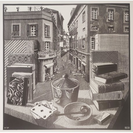 NATURE MORTE ET RUE - ESCHER Maurits Cornelis (1898-1972) - Estampe
