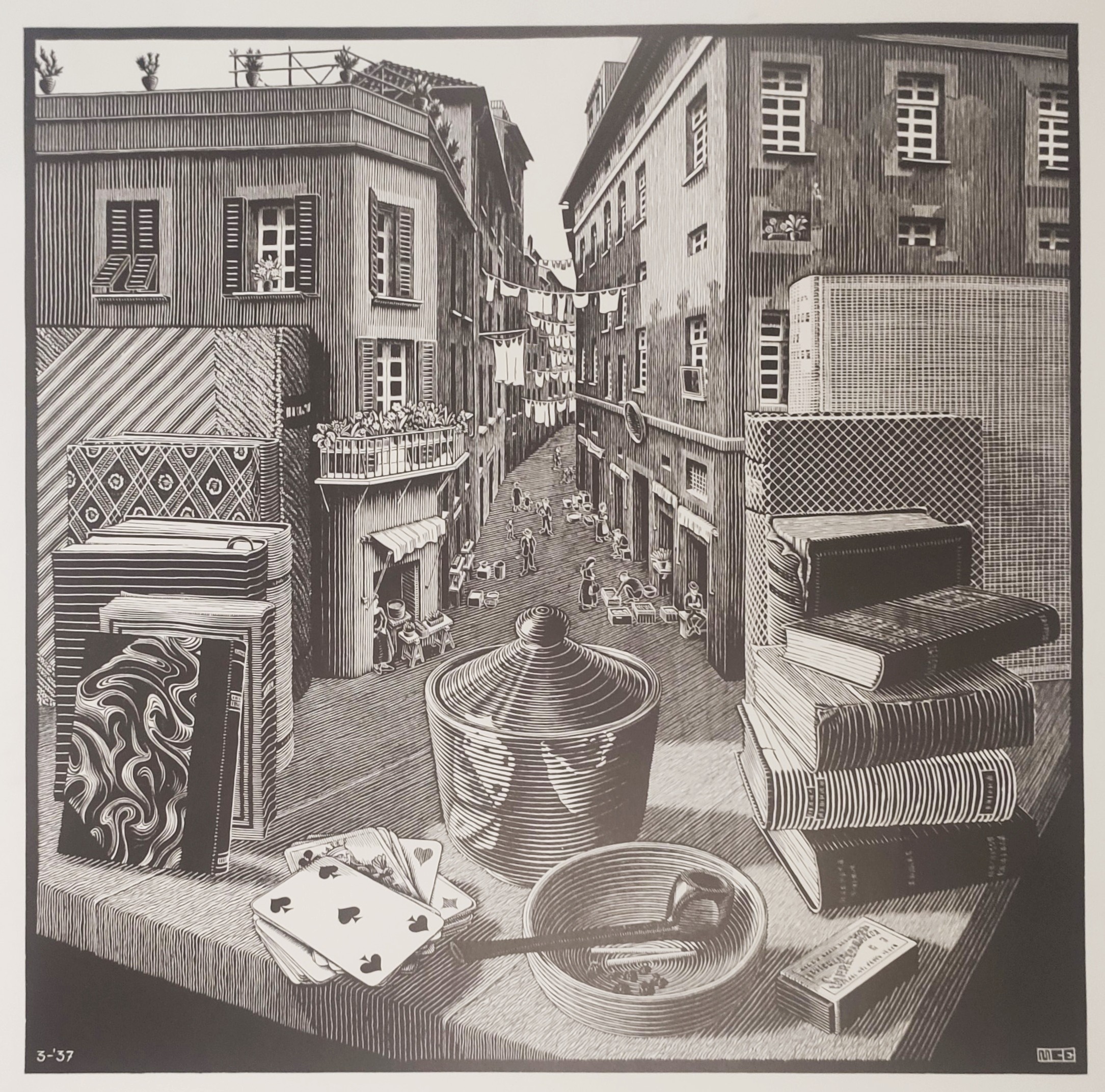 NATURE MORTE ET RUE - ESCHER Maurits Cornelis (1898-1972) - Estampe