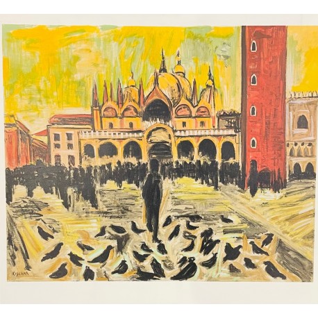 PLACE DE THÉÂTRE VENISE - KISCHKA Isis (1908 - 1974) - Lithographie