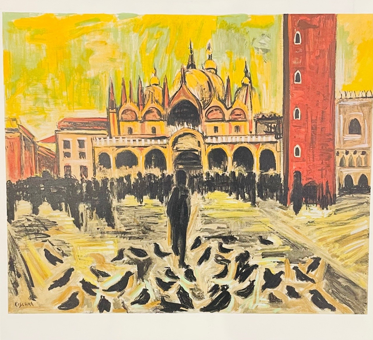 PLACE DE THÉÂTRE VENISE - KISCHKA Isis (1908 - 1974) - Lithographie