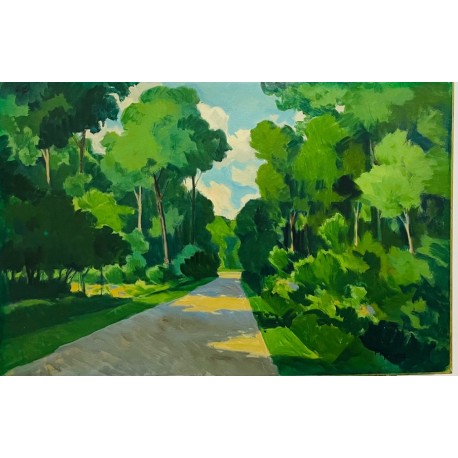 FORET VERDOYANTE PRES DE BAGNOLES - PERADON Pierre-Edmond (1893 - 1981) - Huile sur panneau