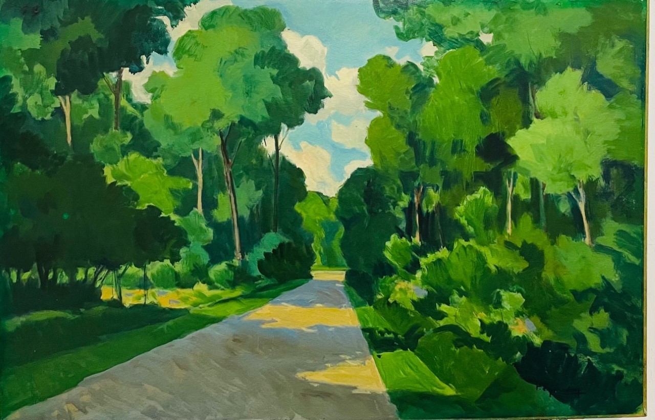 FORET VERDOYANTE PRES DE BAGNOLES - PERADON Pierre-Edmond (1893 - 1981) - Huile sur panneau