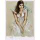 BRUNE À LA ROBE BLANCHE - PECNARD Jacques (1922-2012) - Lithographie