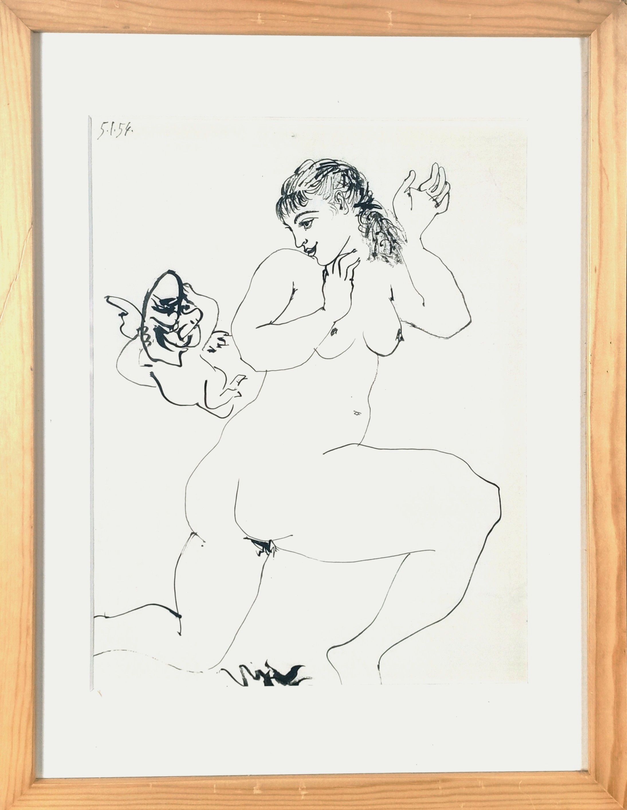 NU À L’ANGELOT - PICASSO Pablo (d'aprés) (1881 - 1973) - Lithographie