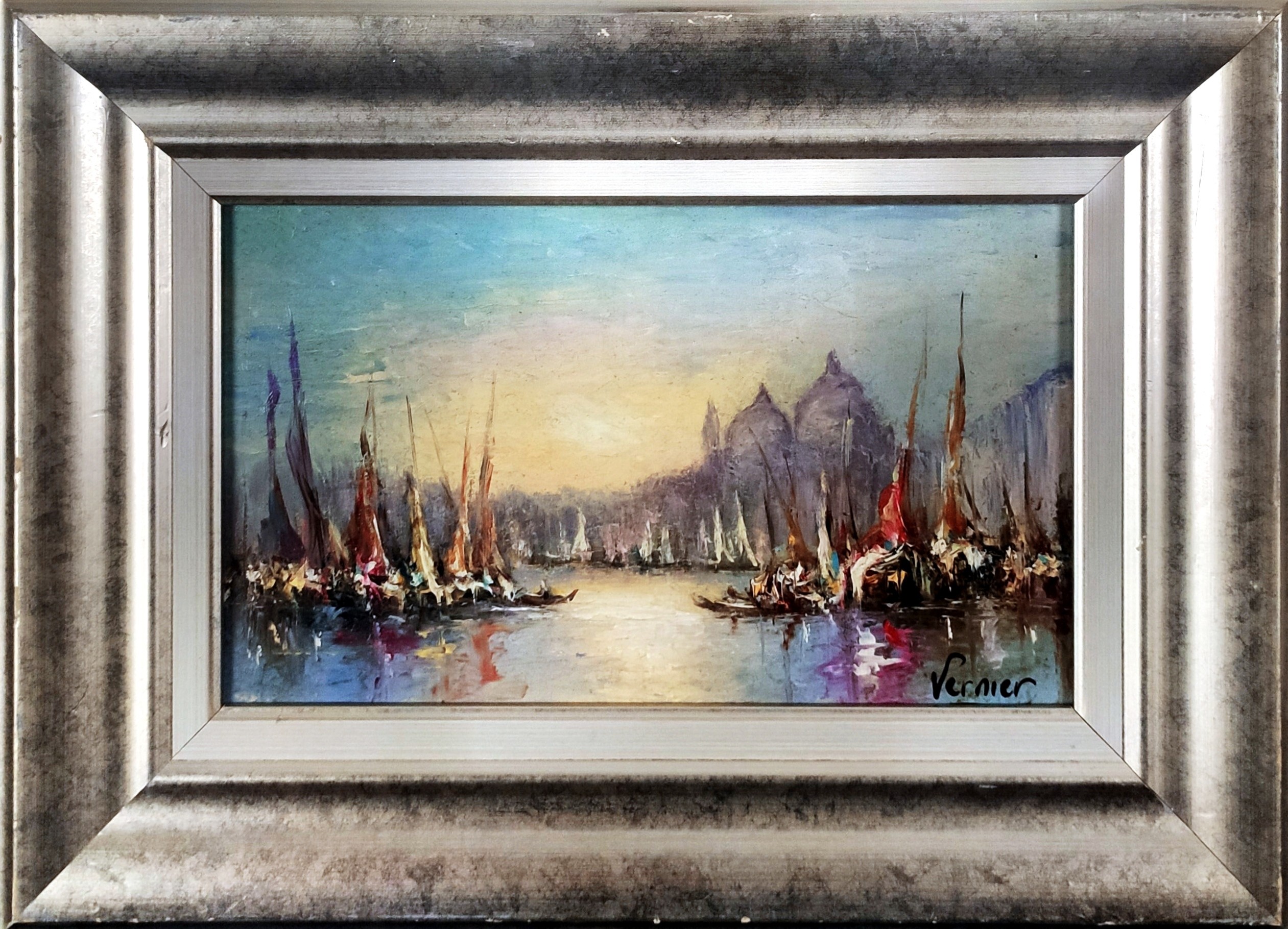 LE PORT - VERNIER David (XXème siècle) - Huile sur panneau