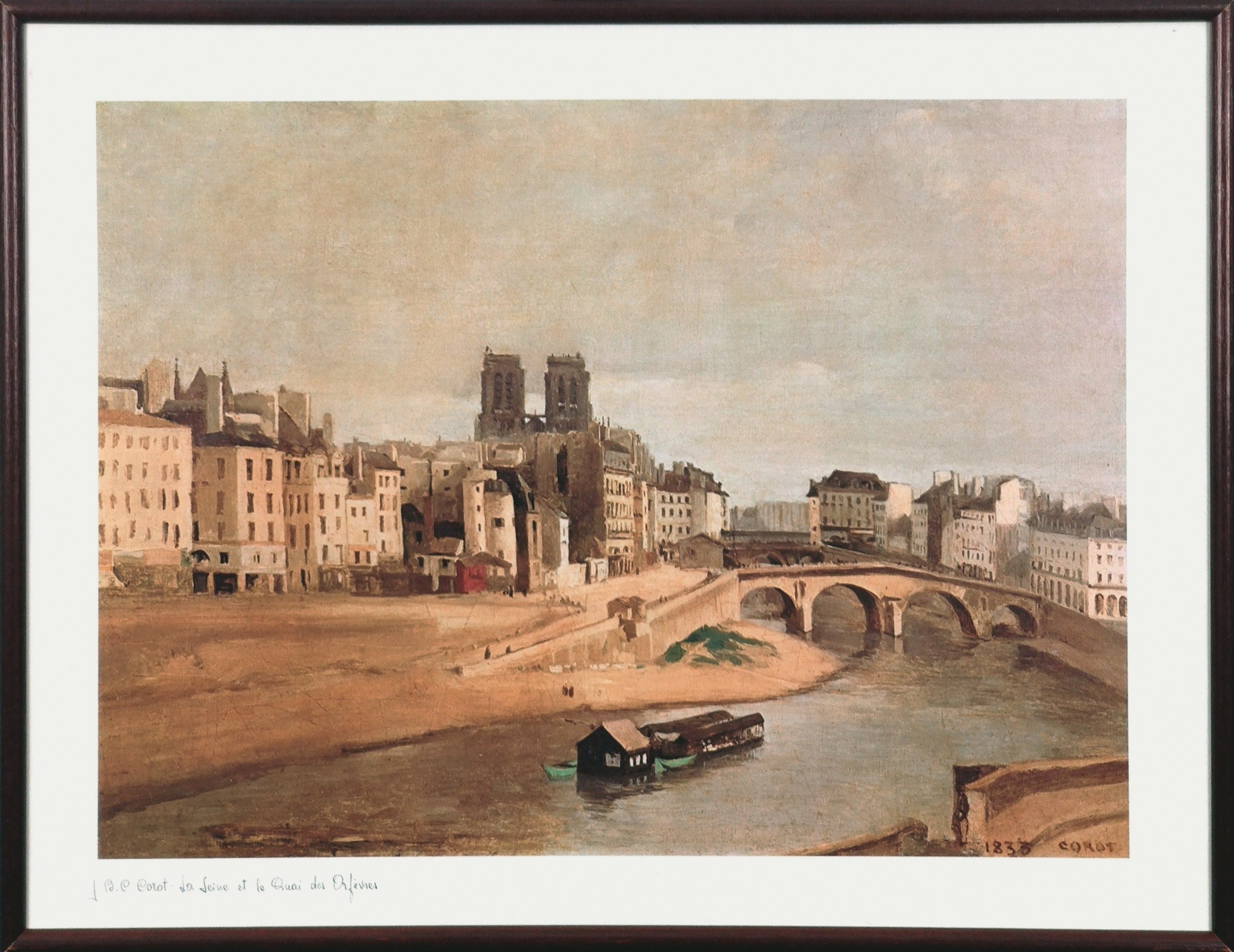 LA SEINE ET LE QUAI DES ORFEVRES - COROT Jean-Baptiste (d'après) (1796 - 1875) - Print