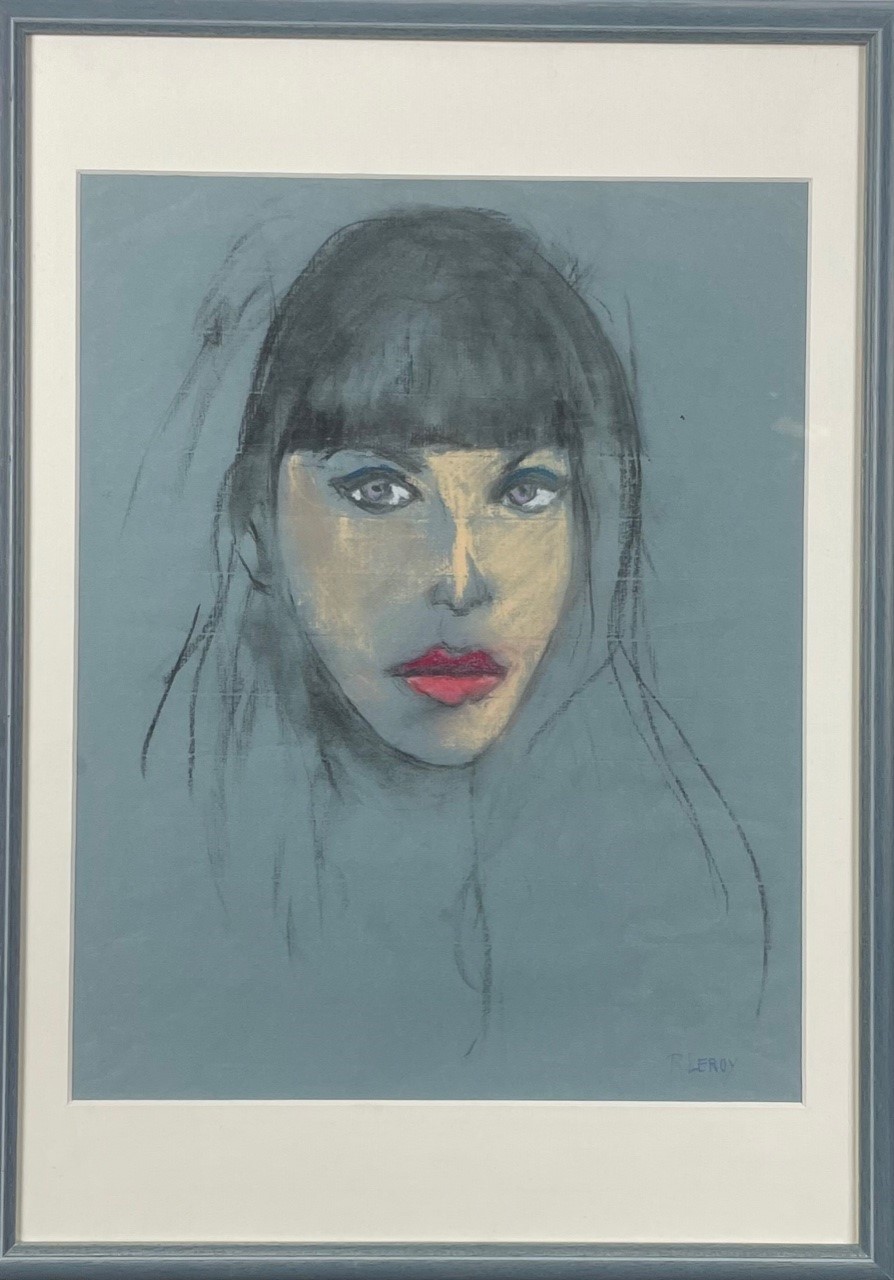 PORTRAIT D’UNE INCONNUE - LEROY René ( 1931 - ) - Pastel