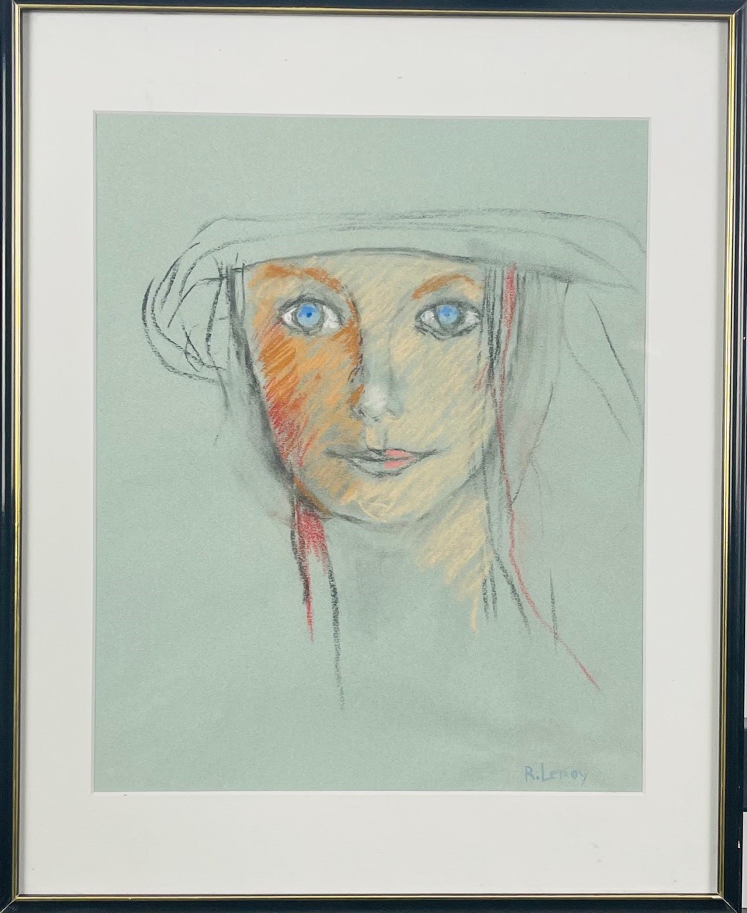 PORTRAIT D’UNE INCONNUE - LEROY René ( 1931 - ) - Pastel