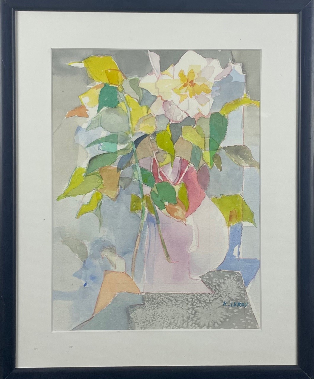 BOUQUET PASTEL - LEROY René ( 1931 - ) - Aquarelle